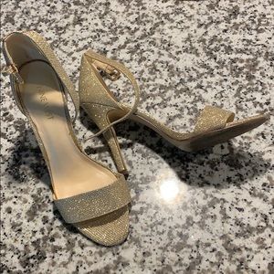 Nine West Gold Glitter Heels